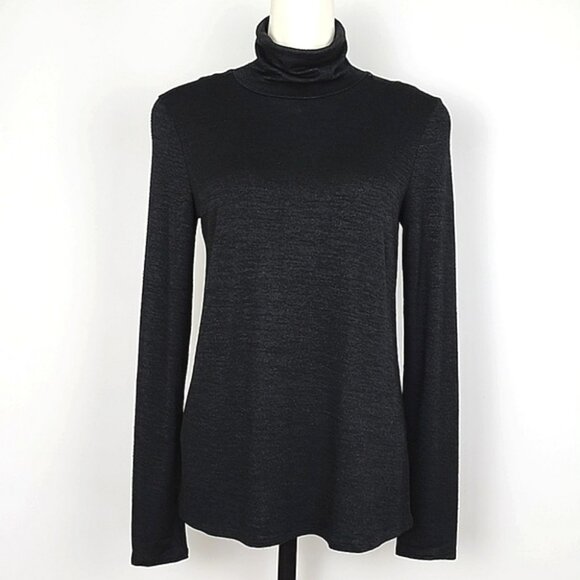 Banana Republic Women's Black Knit Viscose Blend Long Sleeves Turtleneck Size M - Picture 1 of 12